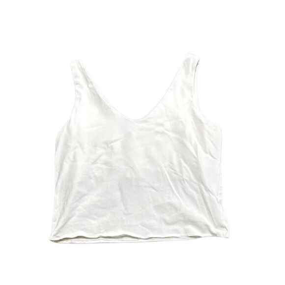 90s Vintage white Stag built in bra white cropped neck tank medium - Picture 1 of 5